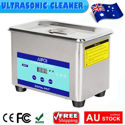 Stainless Steel Ultrasonic Cleaner Sonic Wave Tank Glasses Jewelry Bath Cleaner • $56.35