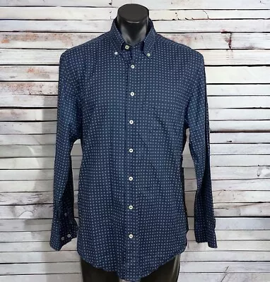 R M Williams Regular Fit Men's Shirt L/S Navy Dot Button Down Collar Size Large • $32.97