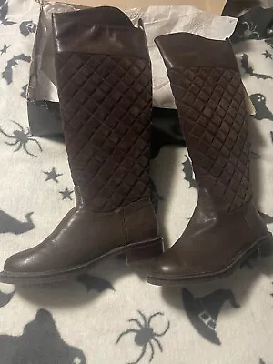 Victorias Secret Brown With Velvet / Leather Quilted Boots Size 6 Woman • $24.99