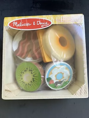 New Melissa & Doug Wooden Breakfast Picnic Box Play Food Set • $9.49