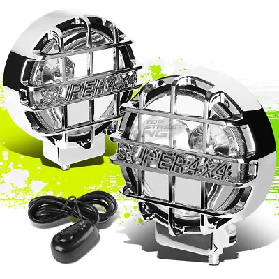 6  Round Chrome Body Clear Fog Light/offroad Super 4x4 Guard Work Lamp+grille • $42