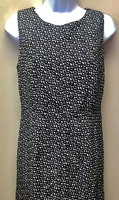 New Massimo Dutti Printed  Back Zip Sleeveless Sheath Dress Size 6 Black White • $31.57