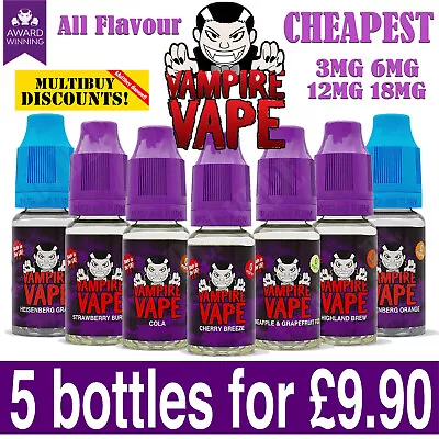 Vampire Vape E Liquid 5 X 10ml | Heisenberg Official Stock All Flavor Available • £9.90