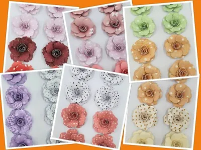 8pcs Set Of Paper Handmade Flowers For Cardmaking / Scrapbooking / Gift Decor • £3.99