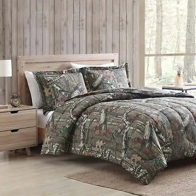 Mossy Oak 3 Piece Infinity Camouflage Polyester/Cotton Comforter Set Queen Size • $68.39