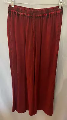 Sacred Threads Pants Wmns Size S Red Boho Hippi Palazzo Vtg Y2K Acid Wash Lagan • $19.99