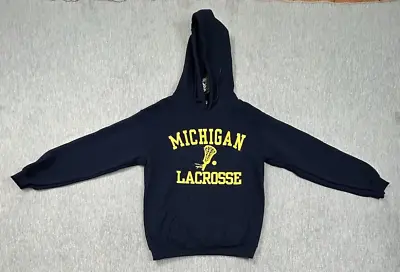 Michigan Wolverines Lacrosse Hoodie Adult Small Blue Yellow Graphic Go Blue NEW • $29.95