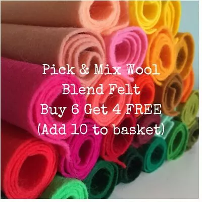 £1.20 • Buy Wool Blend/Mix Felt Fabric 22cm/9  Square *Pick & Mix* Choice Of Colours