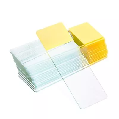 *Box Of 50pc* Blank Microscope Slides 1x3  25x75mm With Single Yellow Coated End • $9.99