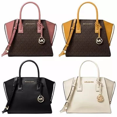 Michael Kors Avril Small Top Zip Satchel Crossbody MK Signature • $99.99