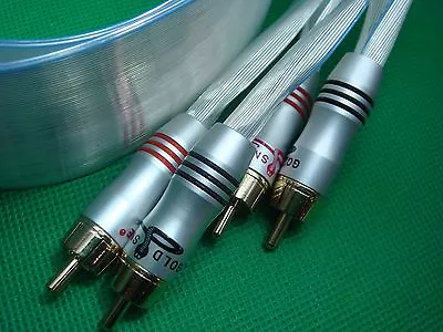 £27.44 • Buy 88% Silver Interconnects Home Car AMP Audio CD Player RCA Output Flat Cable/Bass