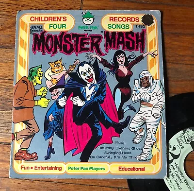 Monster Mash 4 Novelty Songs Halloween 45rpm Record Damaged Nice Sleeve  • $16