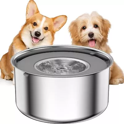 Dog Water Bowl 3.8L/128oz Large Capacity Stainless Steel Pet Water Bowl With Fl • $19.99