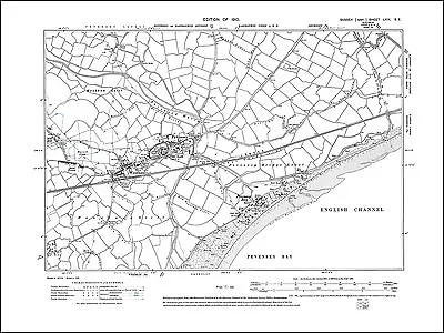 Pevensey Westham Pevensey Bay Old Map Sussex 1910: 69SE Repro • £18.99