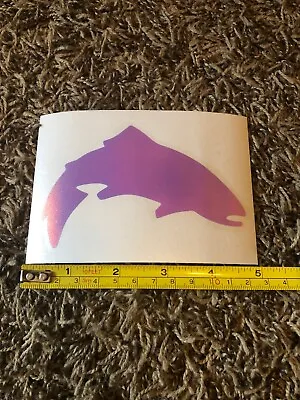 Simms Fly Fishing Sticker Decal Purple Blue Metallic Trout Approx 5  • $4