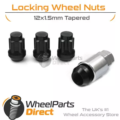 Black Economy 12x1.5 Lock Nuts For Mazda MPV [Mk2] 99-06 On Aftermarket Wheels • $16.41