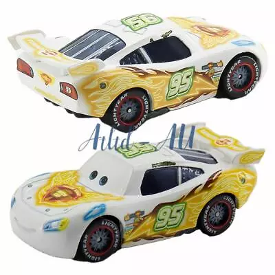 Disney Pixar Cars2 No.95 White Yellow Lighting McQueen Diecast Toys Car Boy Gift • $12.29