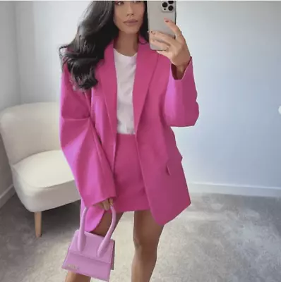 $95 • Buy ZARA Oversized Blazer Pink Size M Bloggers Favorite 