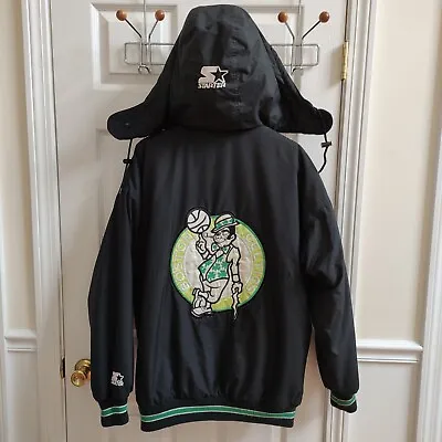 Boston Celtics Nba Throwback Starter Parka Hooded Jacket L Rare • $350