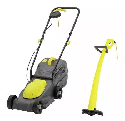 Challenge Corded 32cm Rotary Lawnmower & 22cm Grass Trimmer - 1 Year Guarantee • £74.99