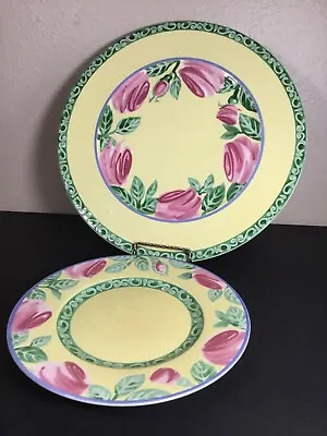 12” Villeroy & Boch Cake Plate And Dessert Plate Switch Summerhouse Rose Charger • $60