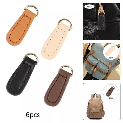 6Pcs Zipper Pull Zipper Tags PU Leather Repair For Jacket Luggage Purses • $16.13