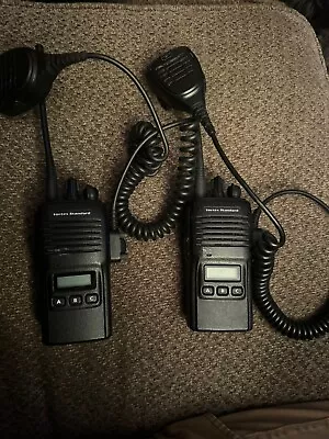(2) Vertex VX-180U UHF 2-Way Radio’s W/ Batteries Chargers And Microphones • $120