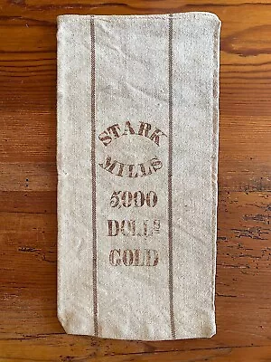 $5000 Gold Coin Canvas Money Bag 1800s Stark Mills Manchester New Hampshire • $245