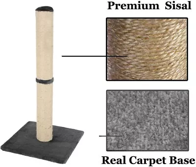£16.97 • Buy Cat Scratching Post 80 Cm, Natural Sisal Pole And Carpet Covered 31 Inch Tall