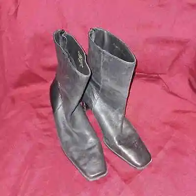 Ladies Amanda Smith Black Leather Mid-Calf Shoe-boot 8M Karma Brazil Made • $25