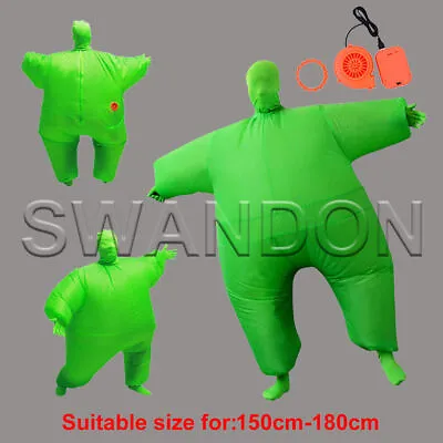 Green Adult Inflatable Fat Suit Blow Up Sumo Fancy Dress Costume Adult • £23.85