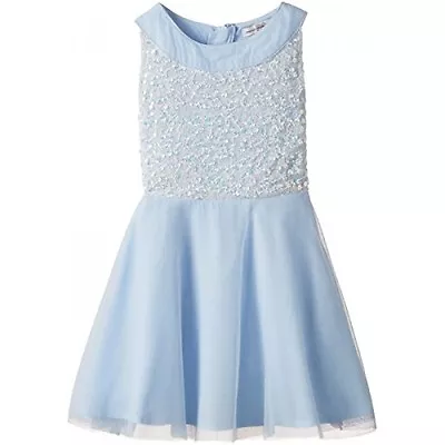 Bnwt French Connection Girls Size Age 5-6 Baby Blue Sequin Dress Next Day Post • £14.99