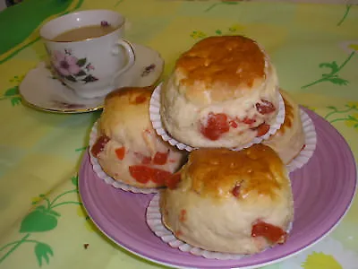  6  HOME MADE CHERRY  SCONES    Free Postage   Family Bakery Shop • £9.99