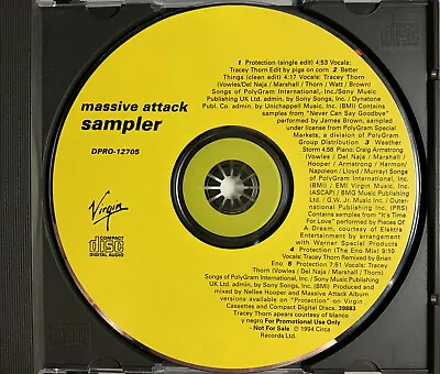 Massive Attack CD Sampler DPRO-12705 PROTECTION Mix By Brian Eno © 1994 • $9.99