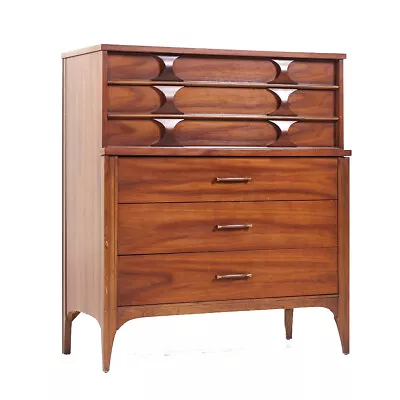 Kent Coffey Perspecta Mid Century Walnut And Rosewood Highboy Dresser • $3147