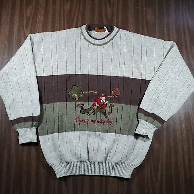 Vtg Iceland Collection Wool Sweater Large Golf Lucky Italy Made Golfing • $24