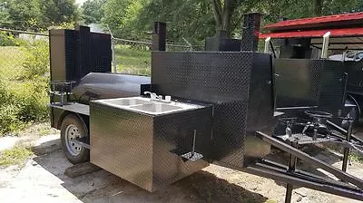 Sink Setup BBQ Smoker Grill Trailer Catering Business Mobile Kitchen Food Truck  • $8799