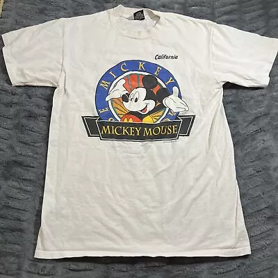 Vintage 90 Disney Mickey Mouse California T Shirt Sherrys Best Tee Large L • $12.50