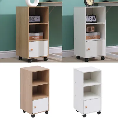 Mobile Filing Cabinet With Storage & Door File Cabinet Side Table Bedside Table • £27.99