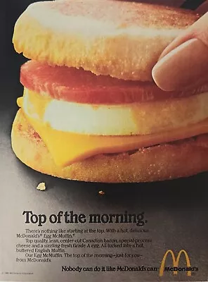 1980 Top Of The Morning McDonald's Egg McMuffin Vintage Print Ad  • $19.99