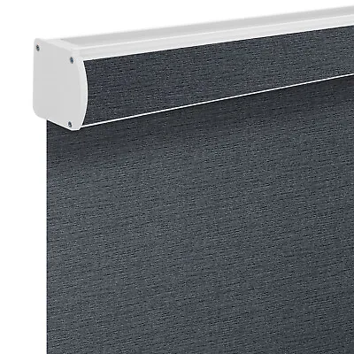 Light Filtering Window Blinds Roller Shades Waterproof Cordless Blind-Grey/Black • $81.99