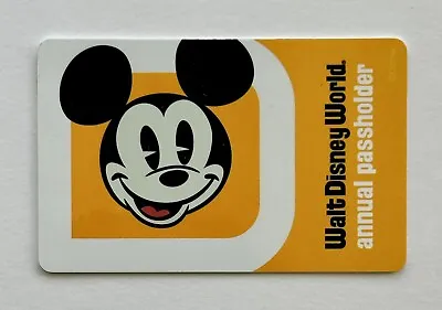 WALT DISNEY Annual Pass Holder Mickey Mouse  Disney World. Unused Perfect • $3.29