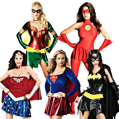 £39.99 • Buy Superhero Costume Ladies Fancy Dress Womens Comic Book Adult Costume
