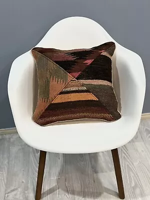 Genuine Afghan Handwoven Kilim Cushion Cover ( 45 CM X 45 CM ) AF # 02 • $49