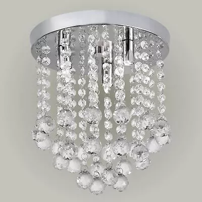 Modern Crystal Glass Jewelled Ceiling Light Fitting Chandelier 3 X G9 • £18.99