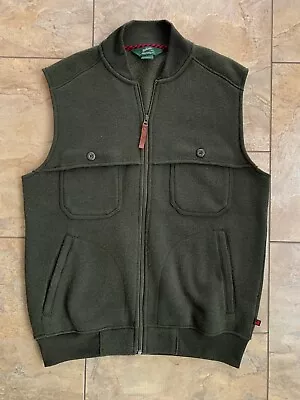 RARE DOUBLE BREASTED WOOLRICH MENS SIZE Medium FULL ZIP VEST SATIN LINED POCKETS • $22.99