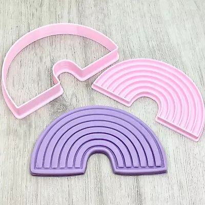 $11.95 • Buy Rainbow Cookie Cutter & Fondant Stamp - Birthday Party Baby Shower