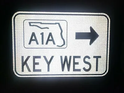 KEY WEST Highway A1A Route Road Sign 18 X12   Florida Marlins • $49