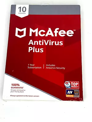 McAfee AntiVirus Plus 10 Devices 1 Year PC Mac Android IOS NEW Sealed • $12.80
