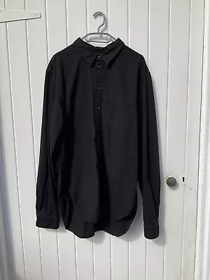 Bassike Mens Black Cotton Shirt Size M  • $35